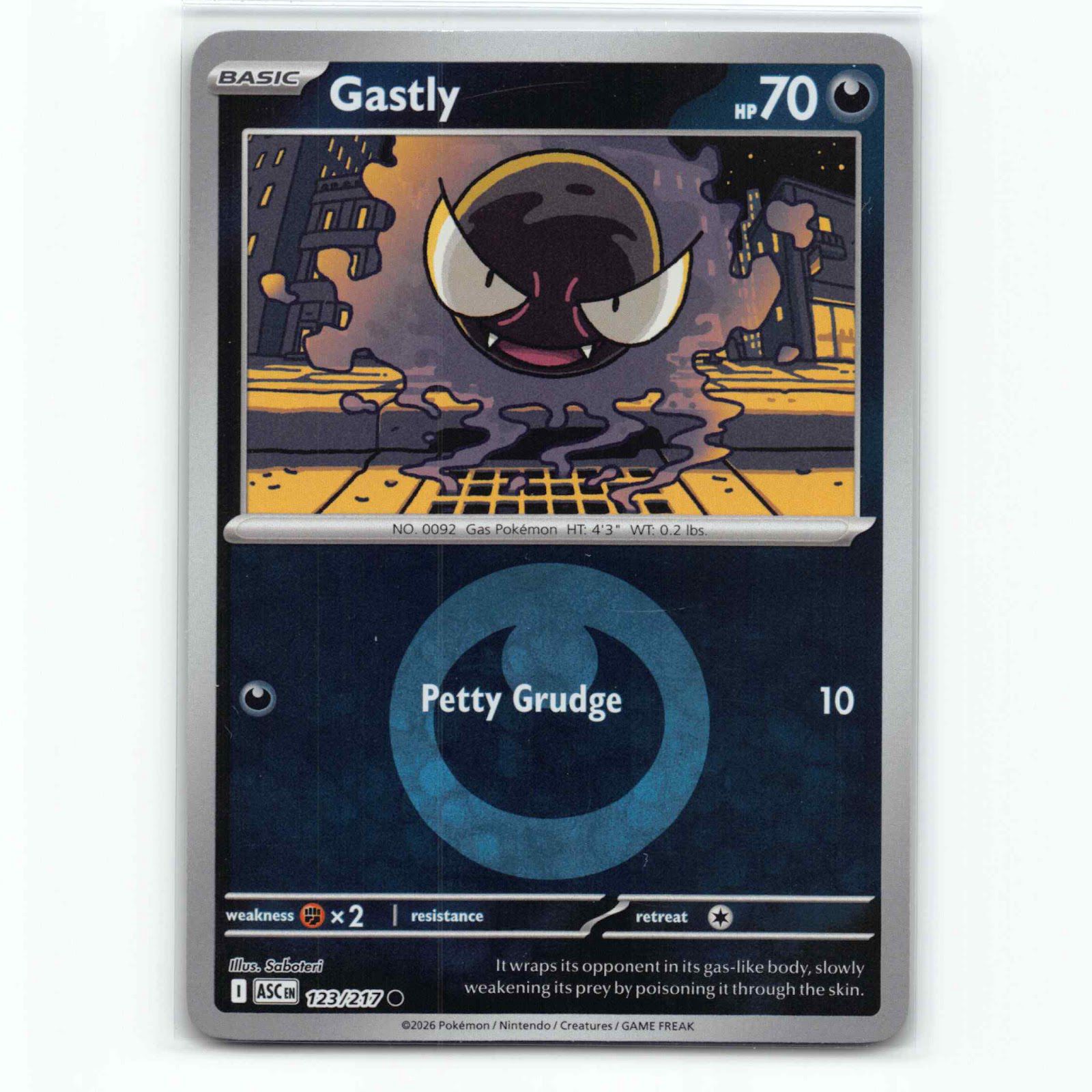 Gastly 123 Energy Ball Reverse Holo Pokémon ASC EN 123/217 Ascended Heroes