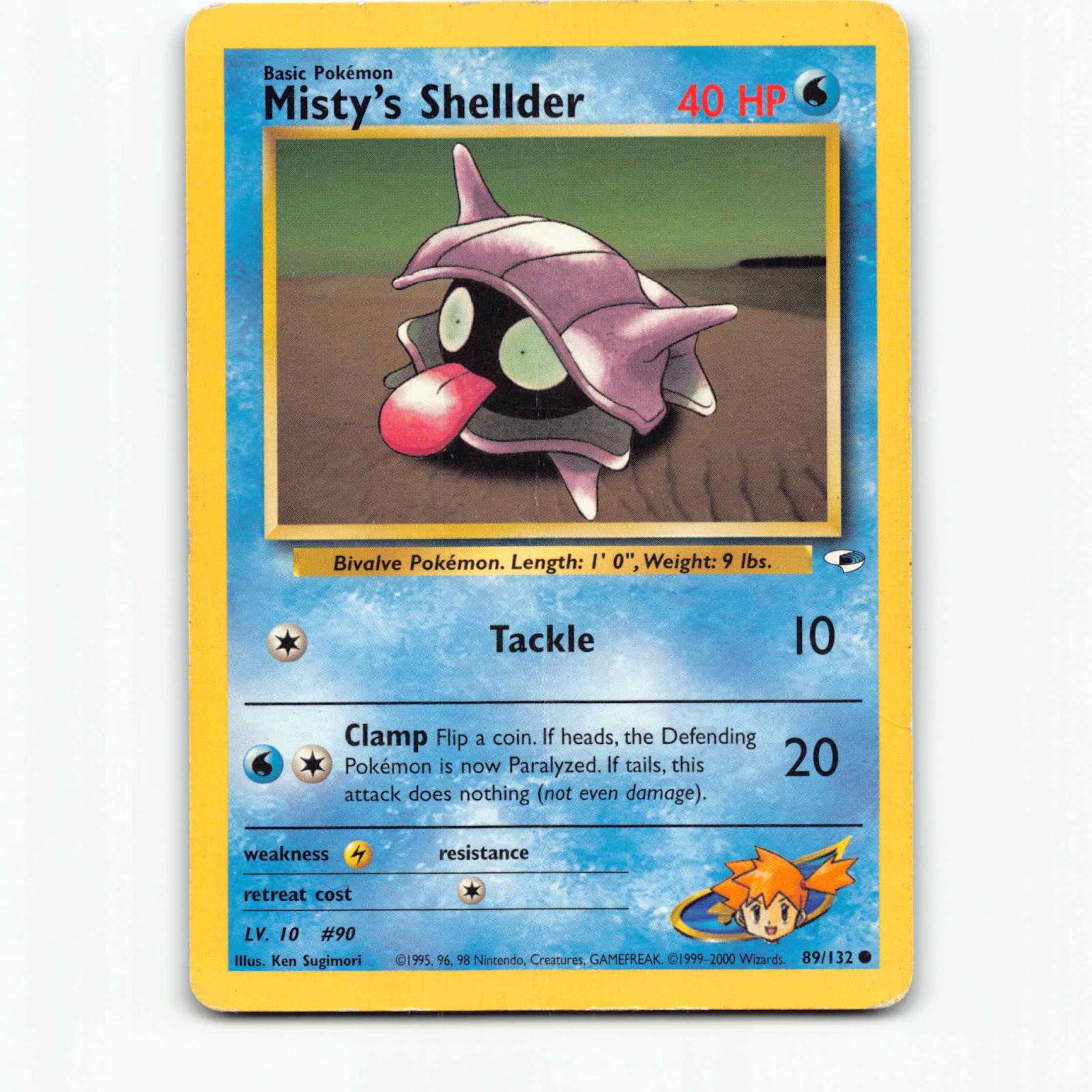 Misty's Shellder 89 Pokémon G1 EN 89/132 Gym Heroes Pokemon Kort