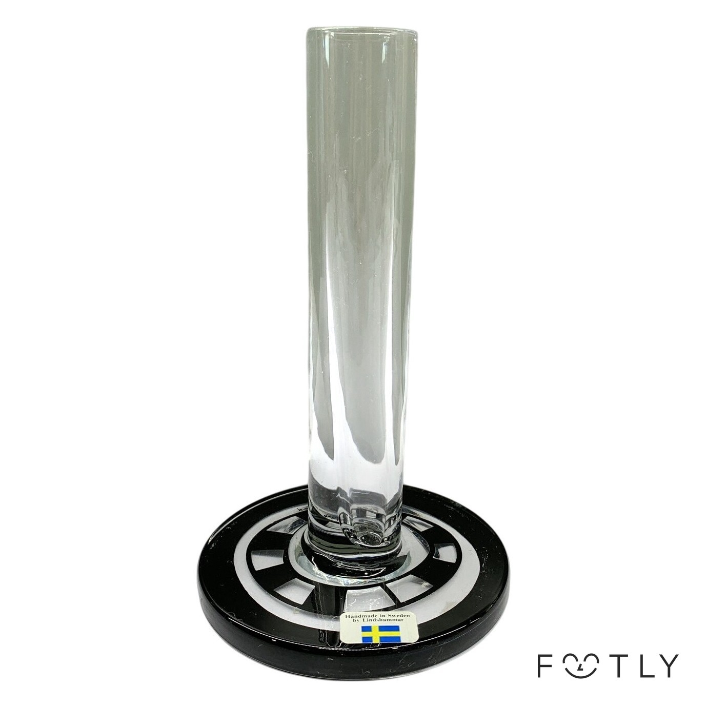 Lindshammar Karin Tellander 1996 Konstglas Vas Glas Svart Vit Sweden