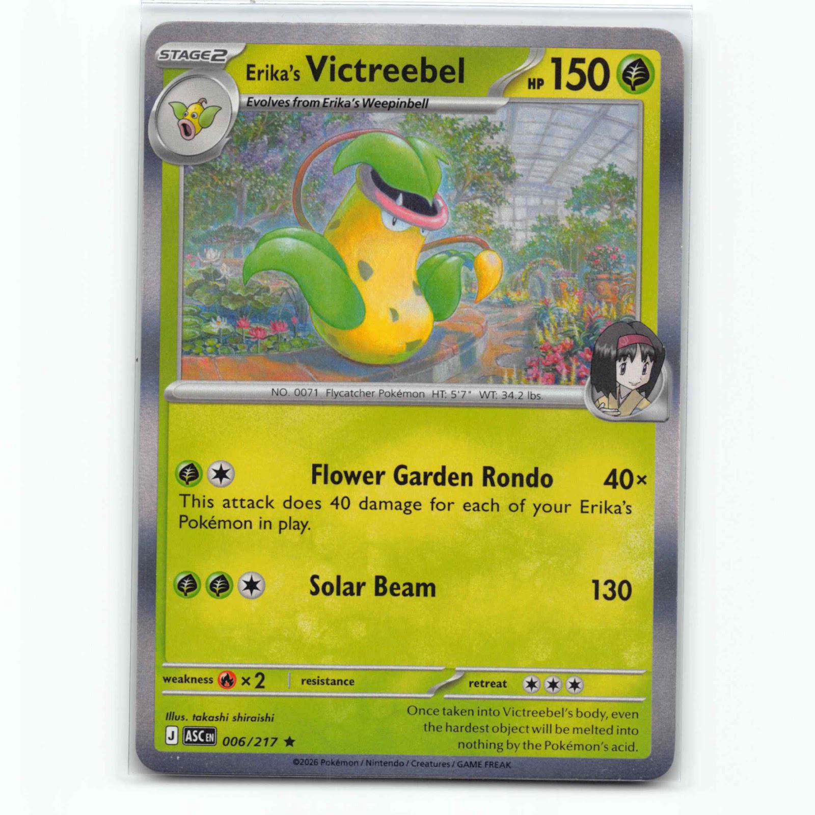 Erika's Victreebel 6 Holo Pokémon ASC EN 006/217 Ascended Heroes Pokemon Kort