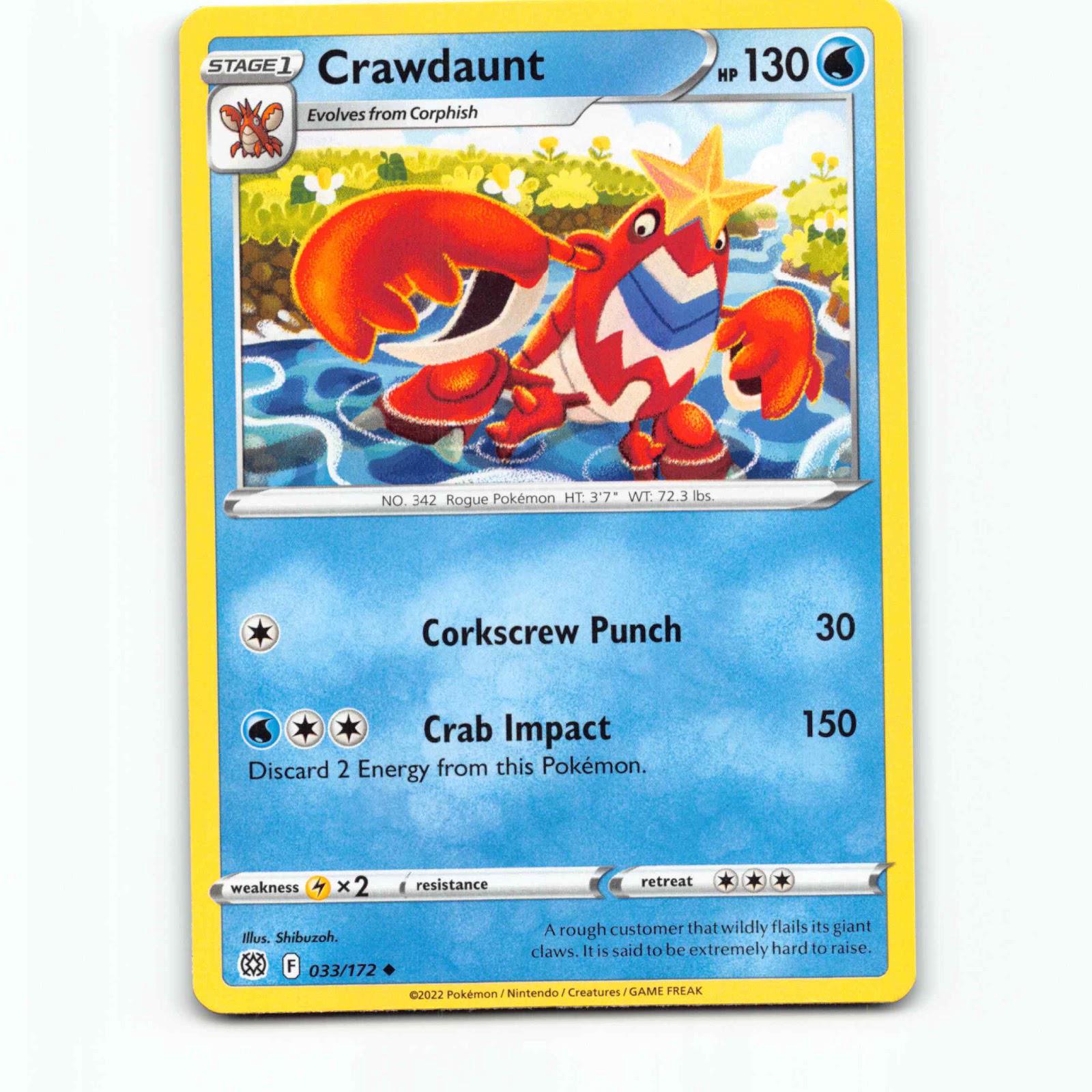 Crawdaunt 33 Pokémon BRS EN 033/172 Brilliant Stars Pokemon Kort Sword & Shield