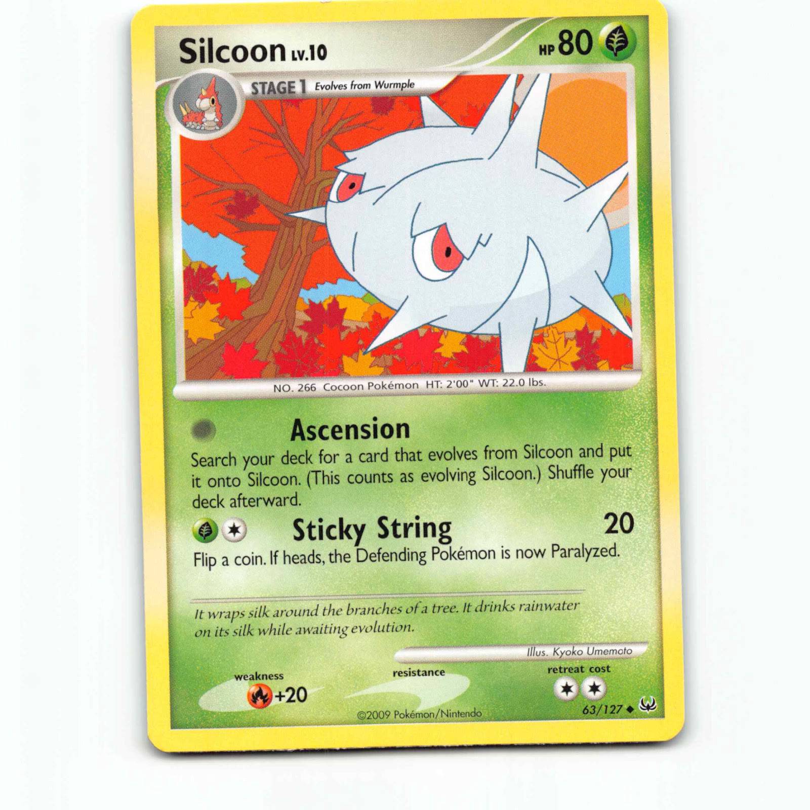 Silcoon 63 Pokémon PL EN 63/127 Platinum Pokemon Kort Platinum