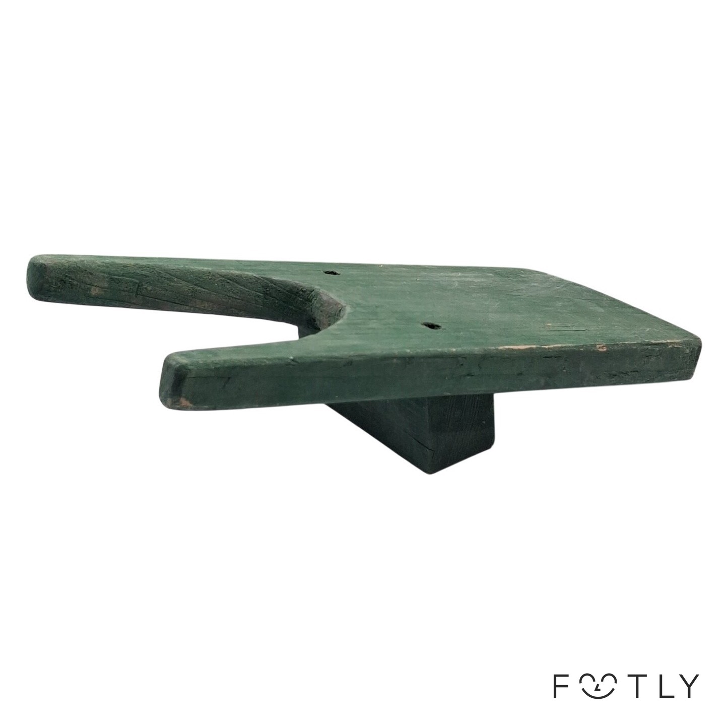 Stövelknekt Vintage Grön Trä Skohorn Bootjack Skotillbehör Allmoge