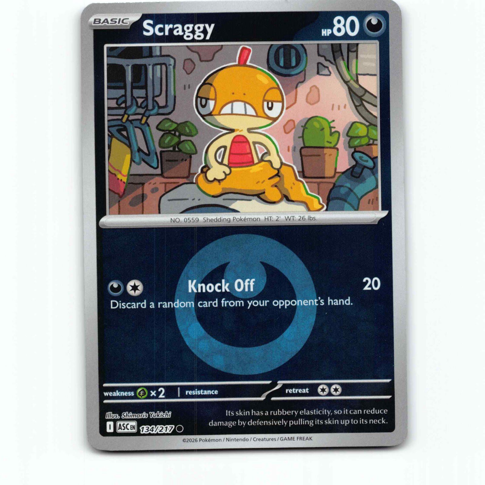 Scraggy 134 Energy Pokémon ASC EN 134/217 Ascended Heroes Pokemon Kort