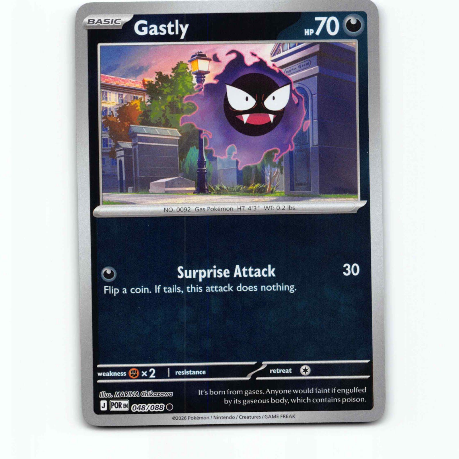 Gastly 48 Reverse Holo Pokémon POR EN 048/088 Perfect Order Pokemon Kort