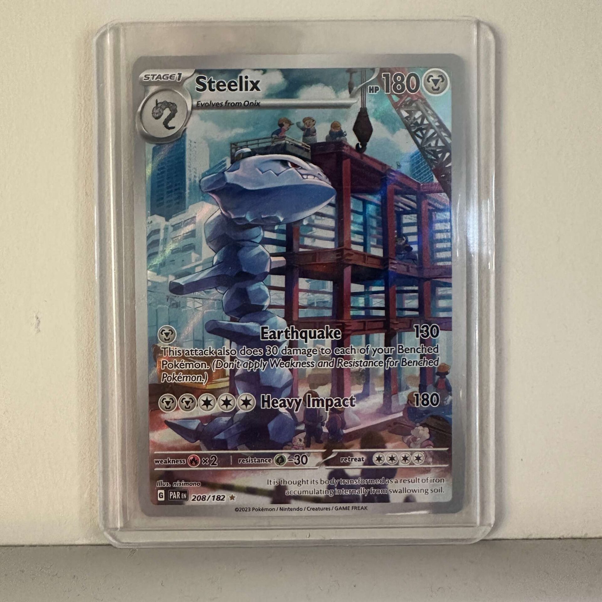 Steelix 208 Illustration Rare Pokémon PAR EN 208/182 Paradox Rift Pokemon Kort