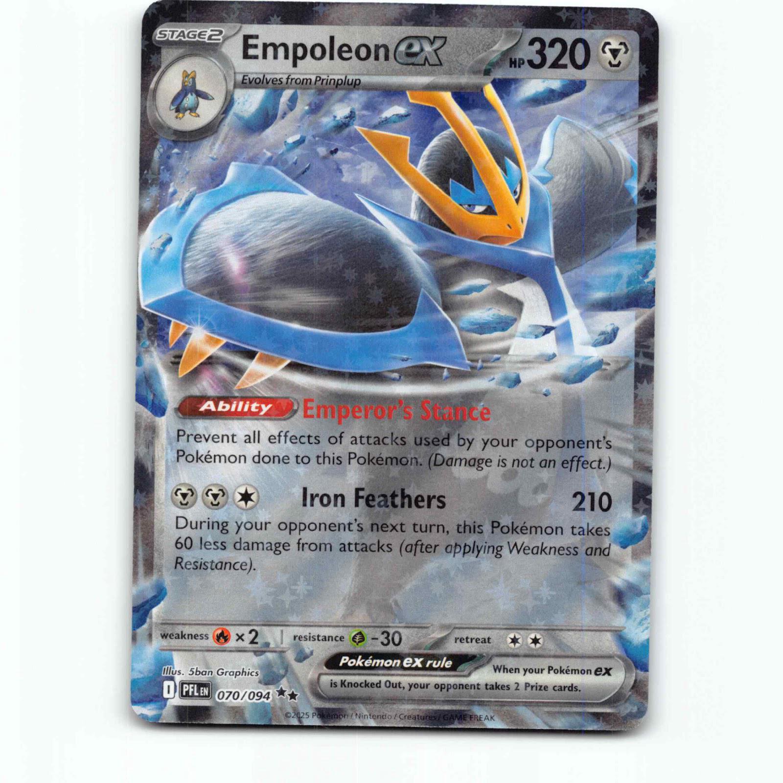 Empoleon ex 70 Double Rare Pokémon PFL EN 070/094 Phantasmal Flames Pokemon Kort