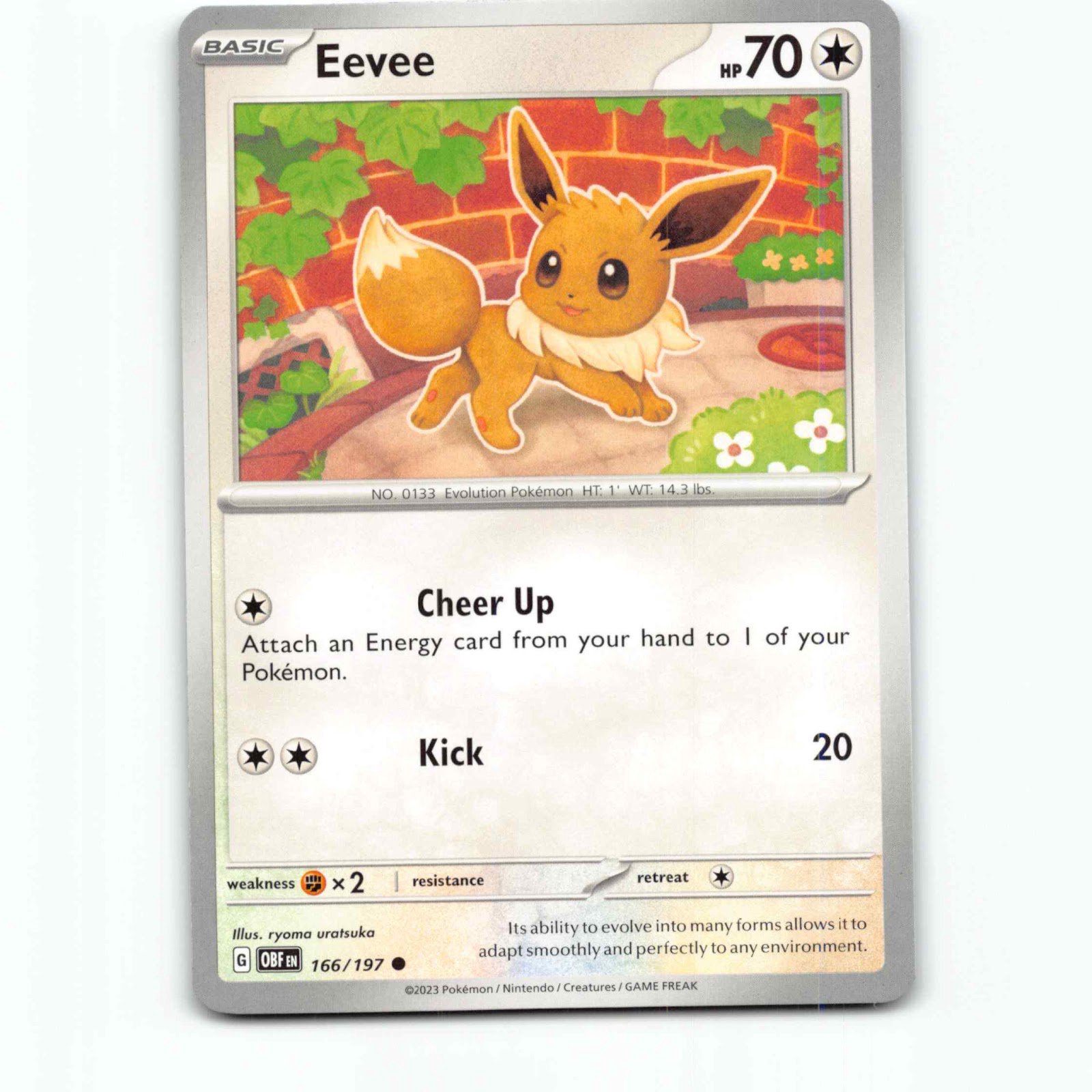 Eevee 166 Pokémon OBF EN 166/197 Obsidian Flames Pokemon Kort Scarlet & Violet