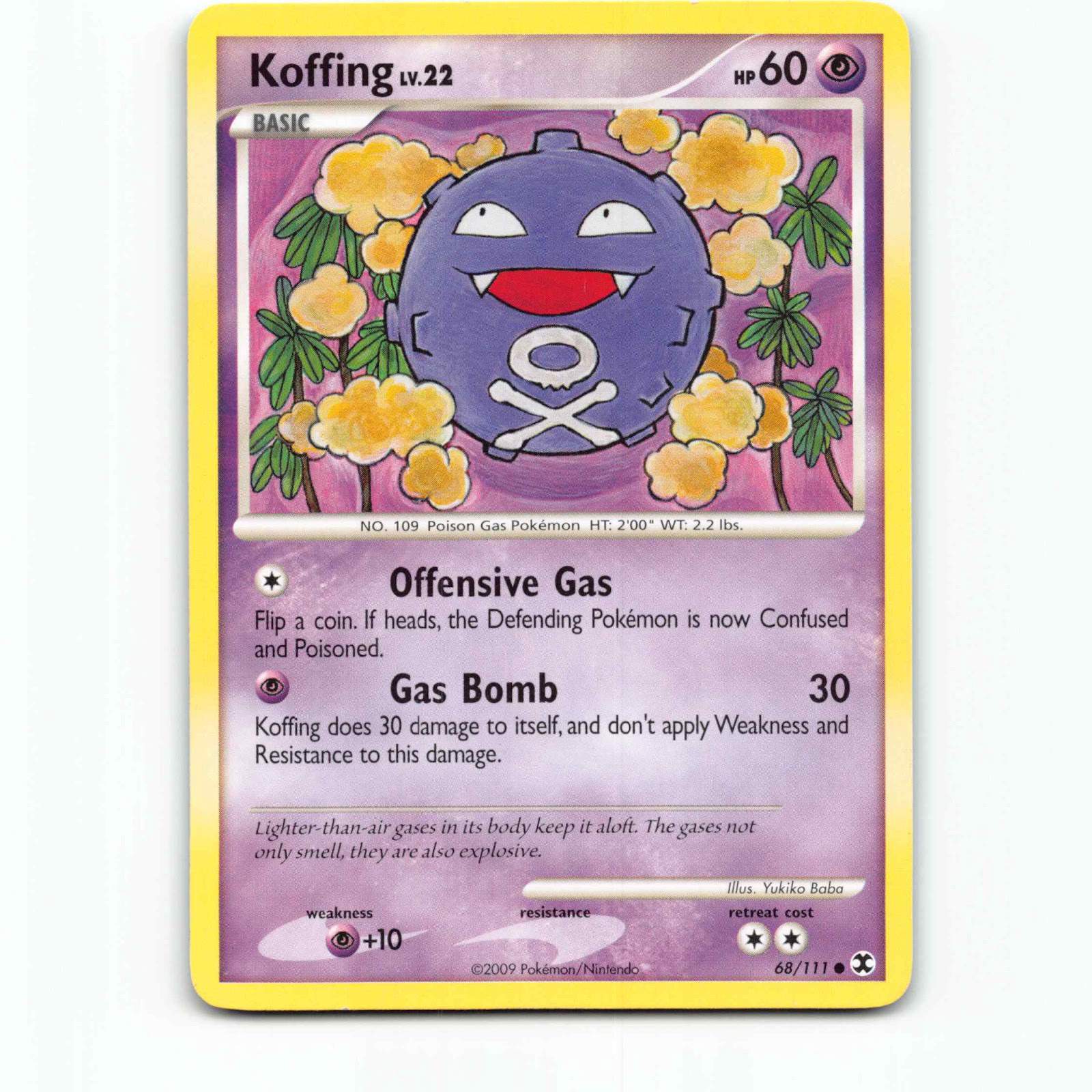Koffing 68 Pokémon RR EN 68/111 Rising Rivals Pokemon Kort Platinum