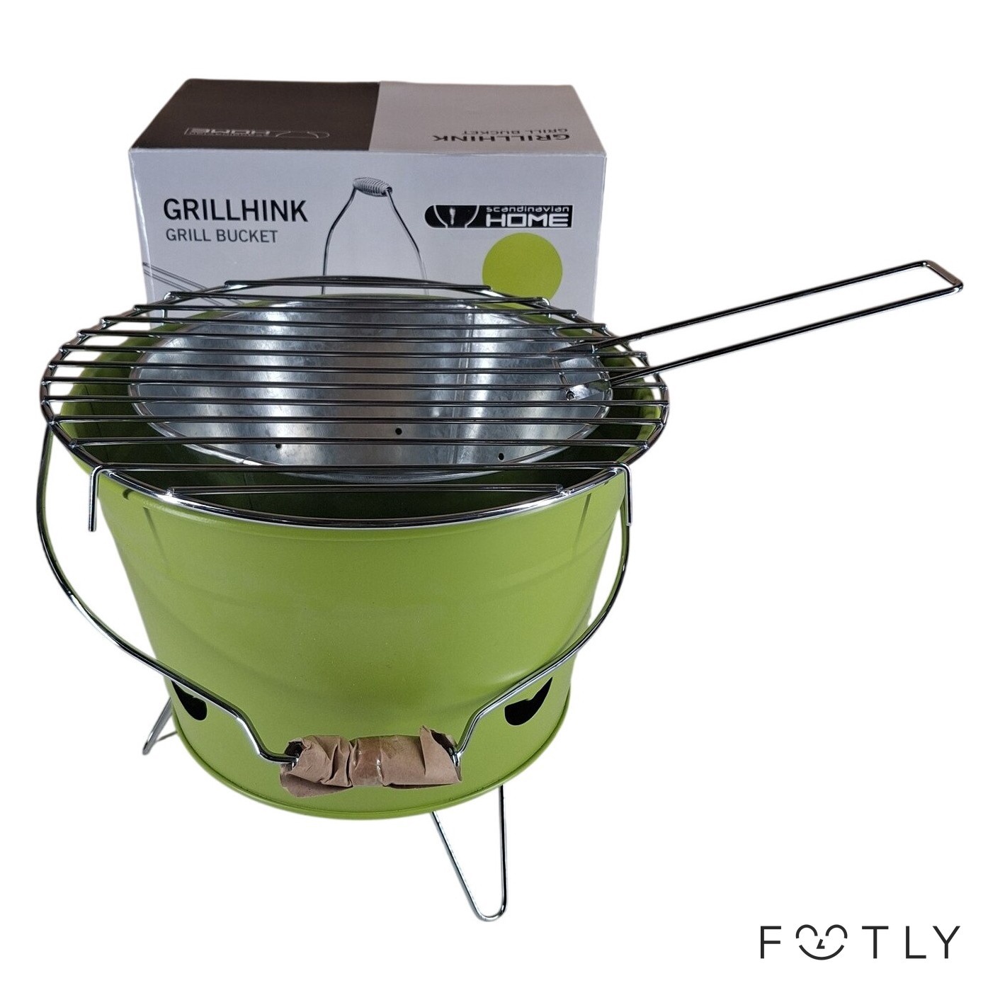 Scandinavian Home Grillhink Hinkgrill Grön Metall Grill Bucket Bärbar Kolgrill