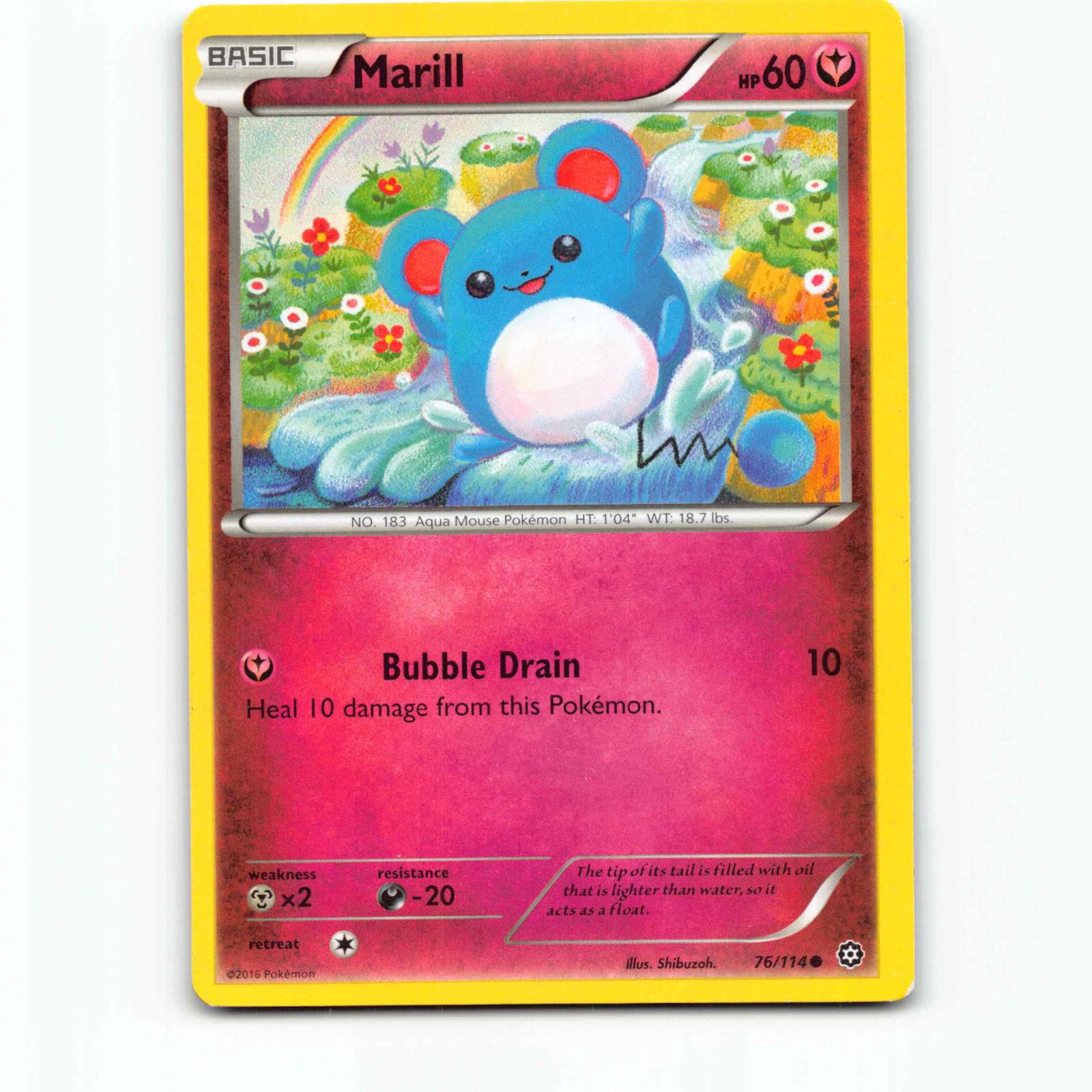 Marill 76 Pokémon STS EN 76/114 Steam Siege Pokemon Kort XY-Era