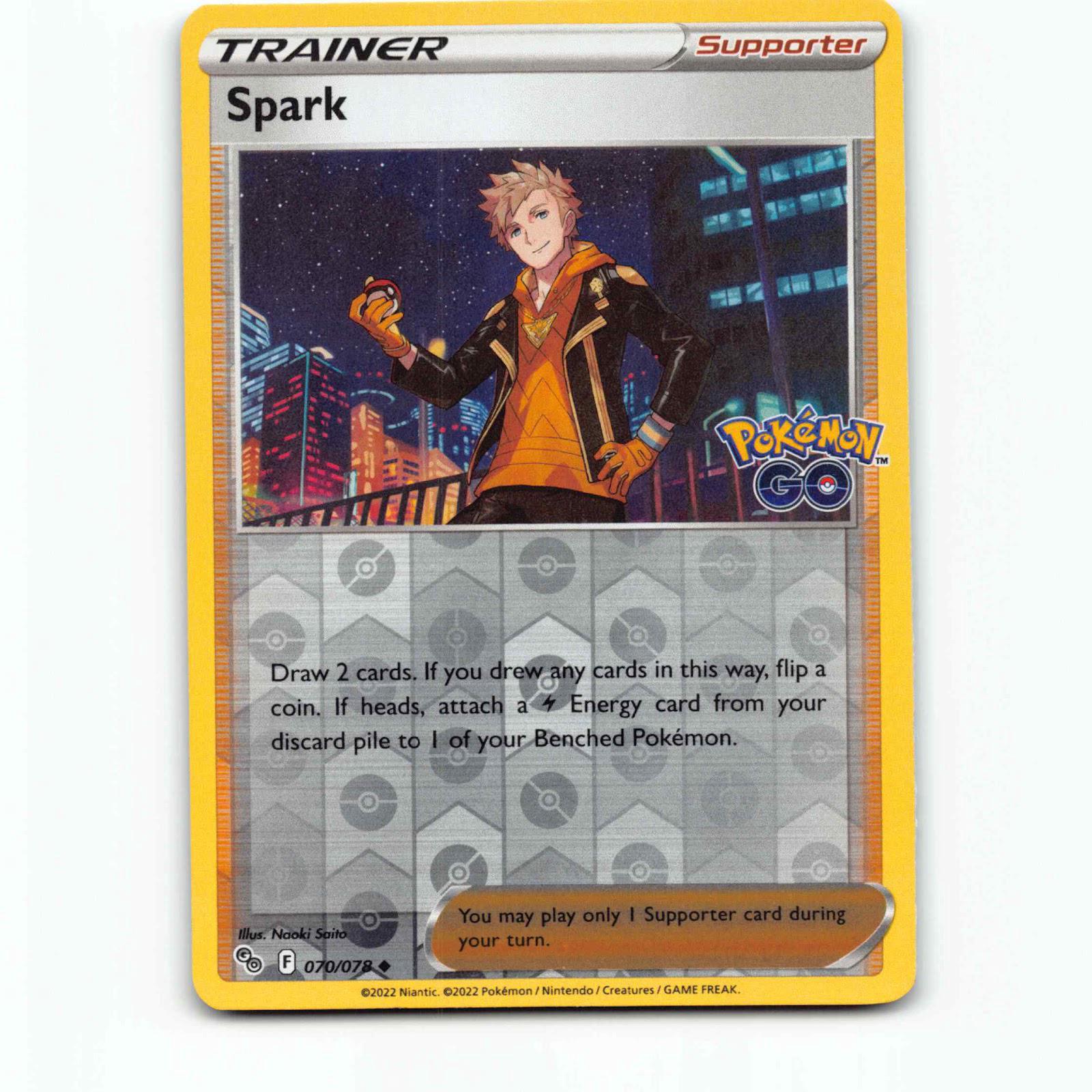 Spark 70 Reverse Holo Pokémon PGO EN 070/078 Pokémon GO Pokemon Kort