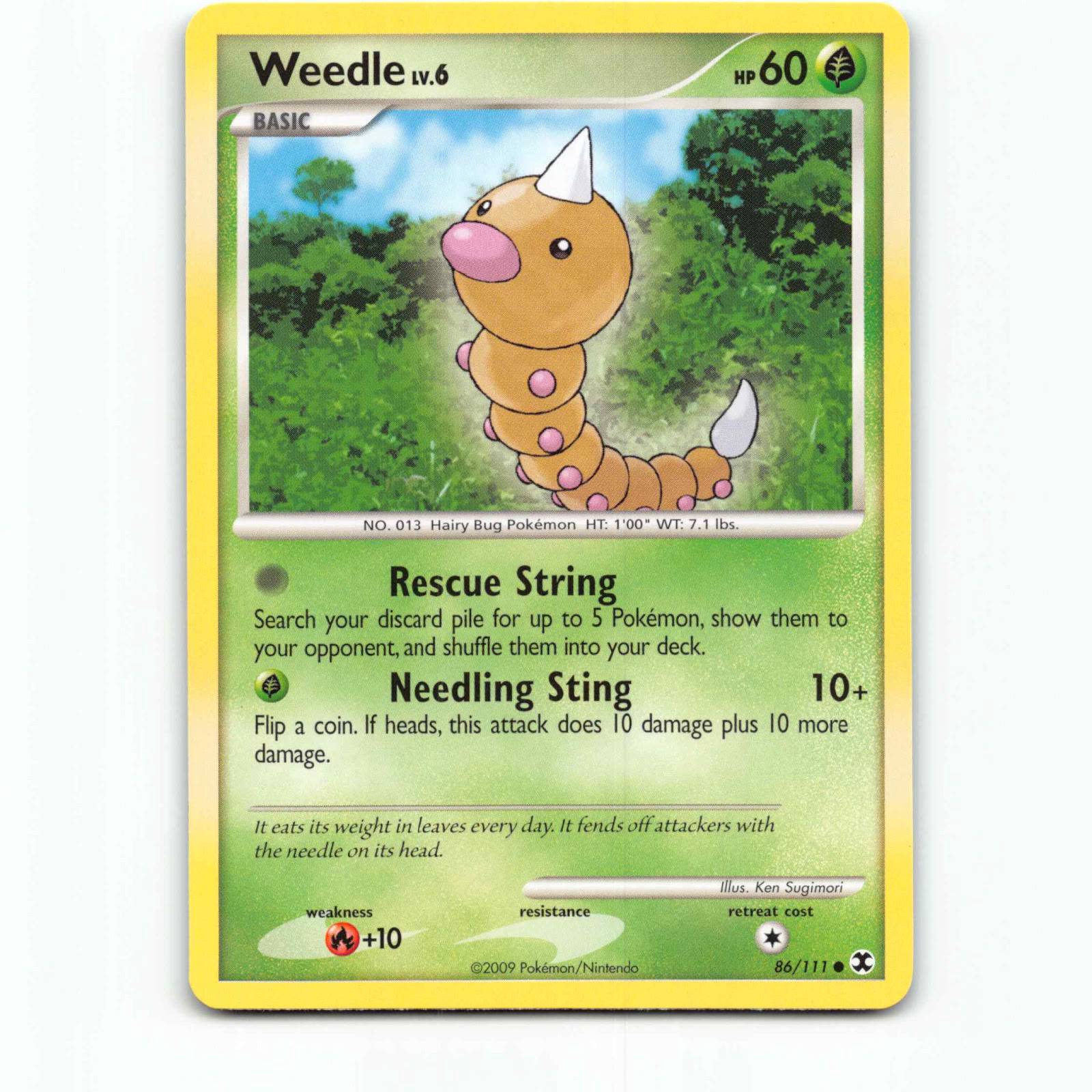 Weedle 86 Pokémon RR EN 86/111 Rising Rivals Pokemon Kort Platinum