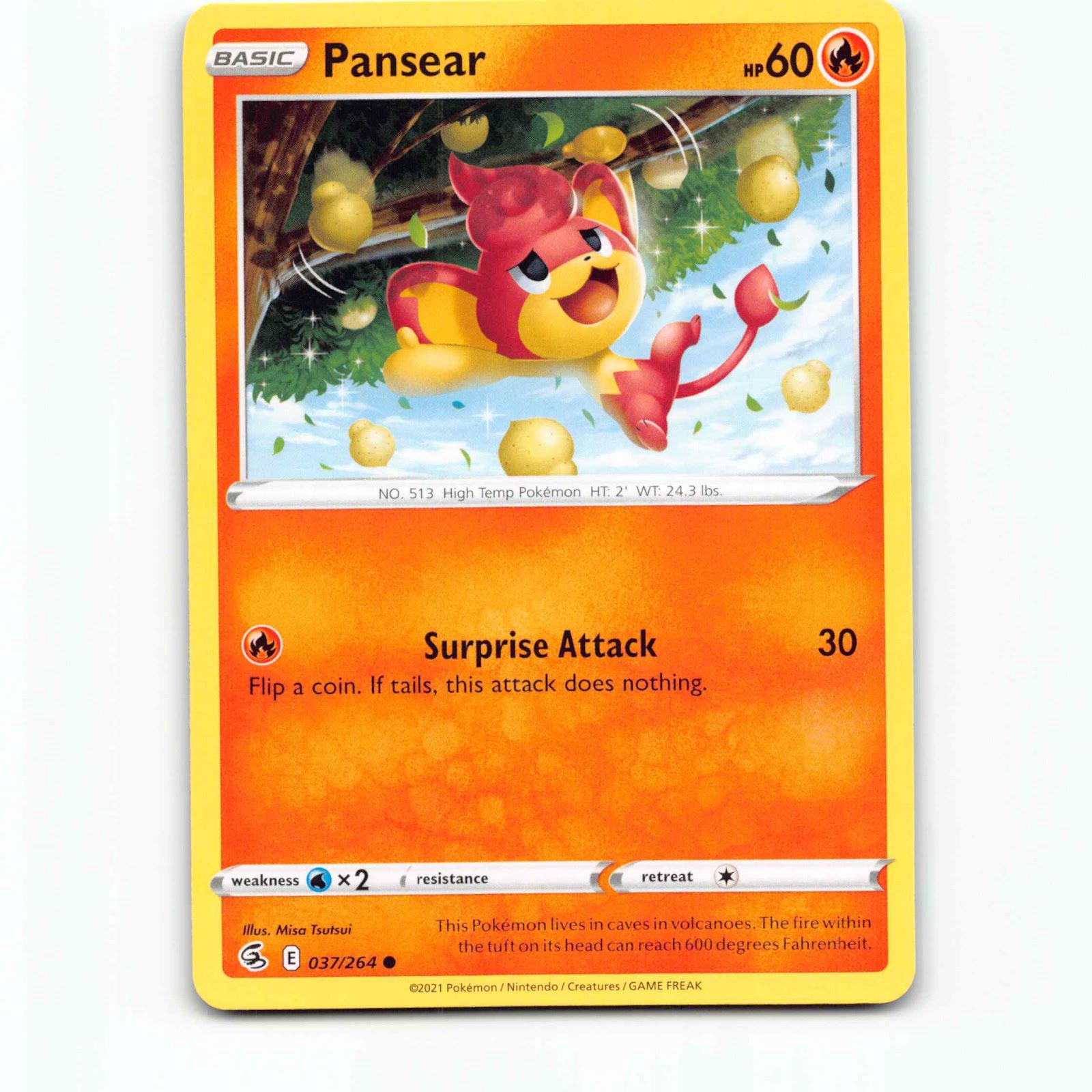 Pansear 37 Pokémon FST EN 037/264 Fusion Strike Pokemon Kort Sword & Shield