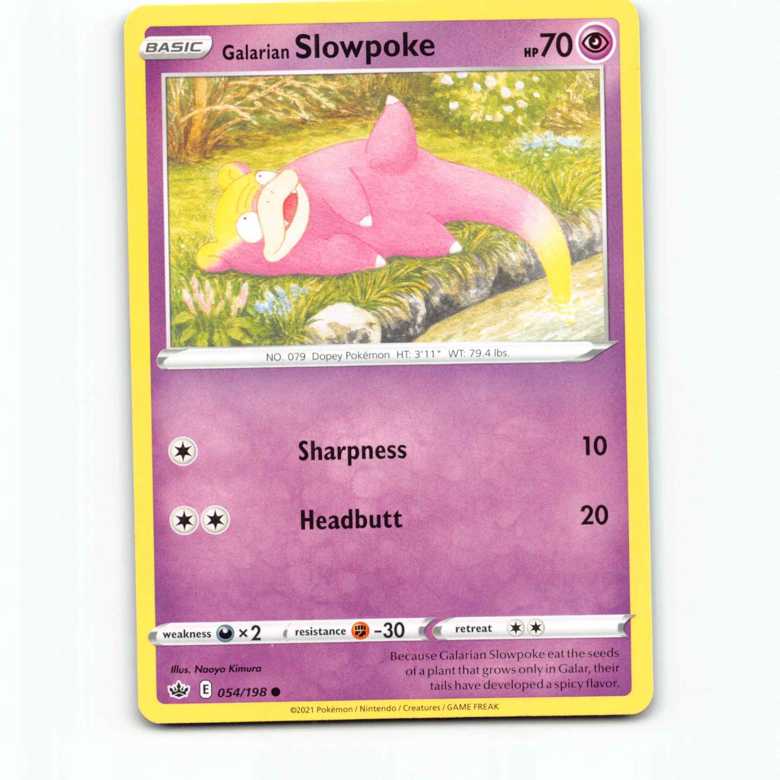 Galarian Slowpoke 54 Pokémon CRE EN 054/198 Chilling Reign Pokemon Kort