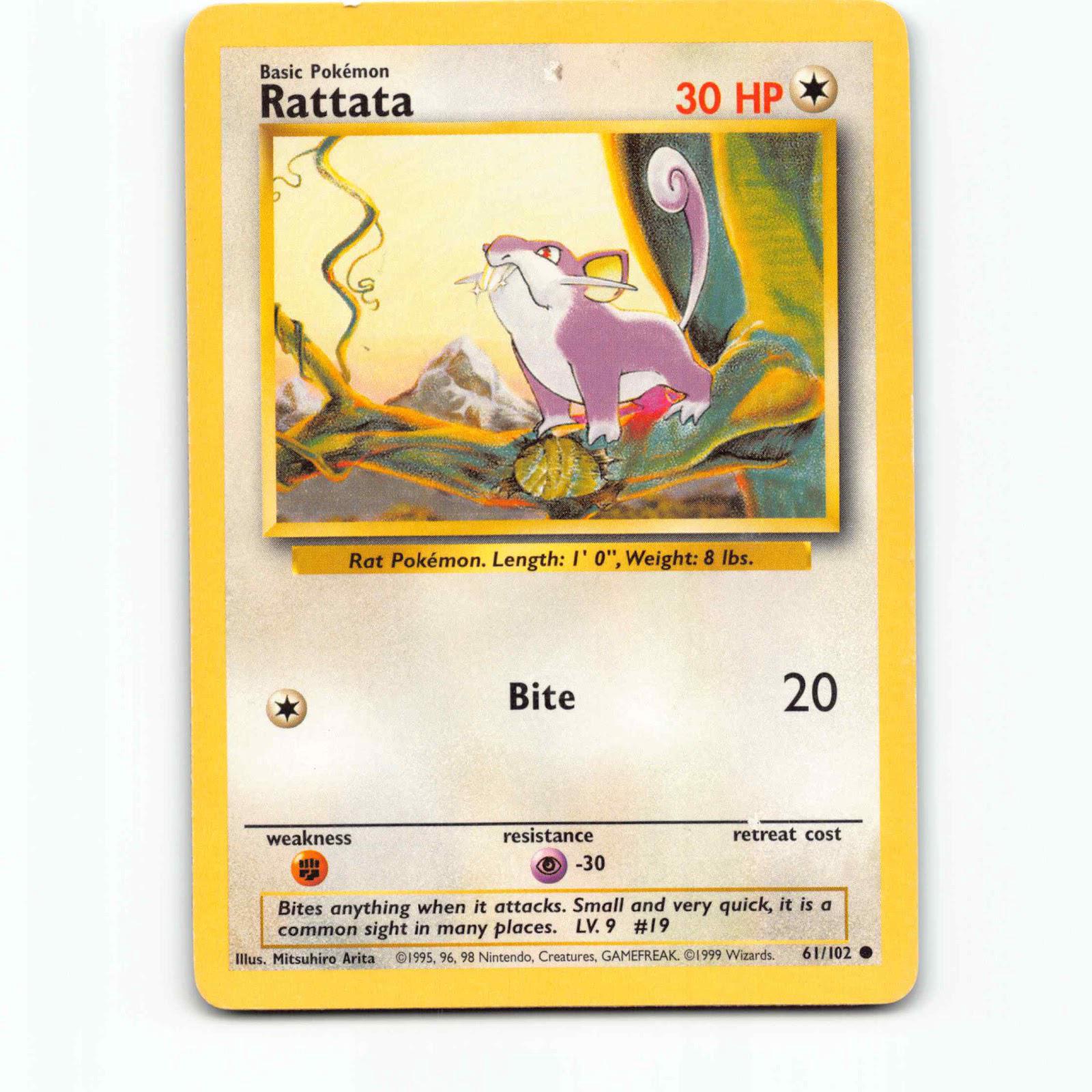 Rattata 61 Pokémon BS EN 61/102 Base Set Pokemon Kort Wizards of The Coast