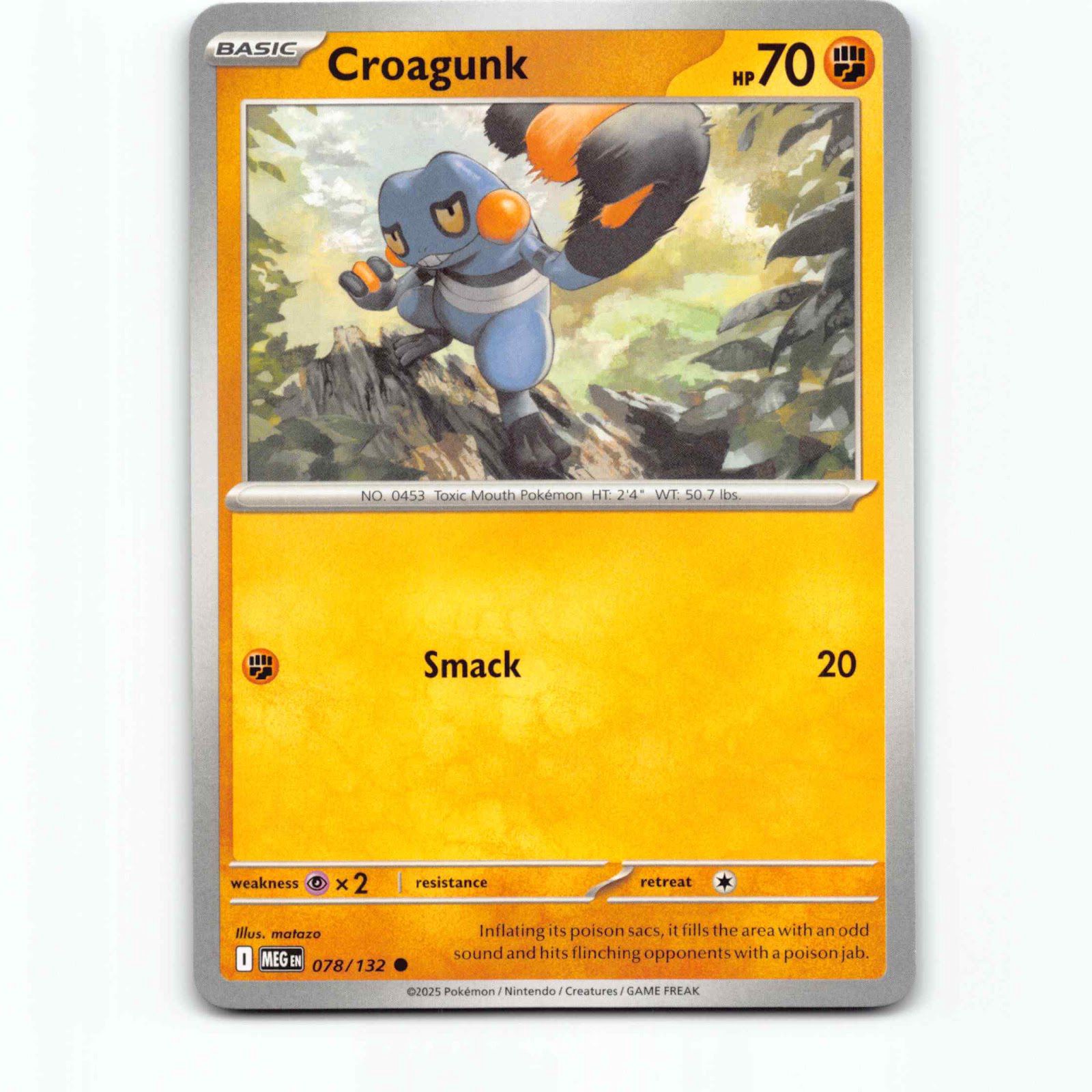 Croagunk 78 Pokémon MEG EN 078/132 Mega Evolution Pokemon Kort Mega Evolution