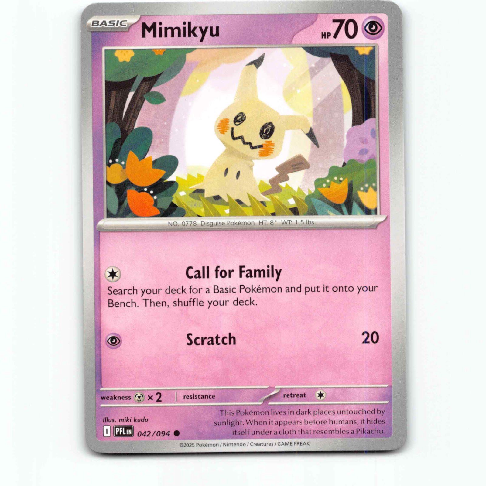 Mimikyu 42 Pokémon PFL EN 042/094 Phantasmal Flames Pokemon Kort Mega Evolution