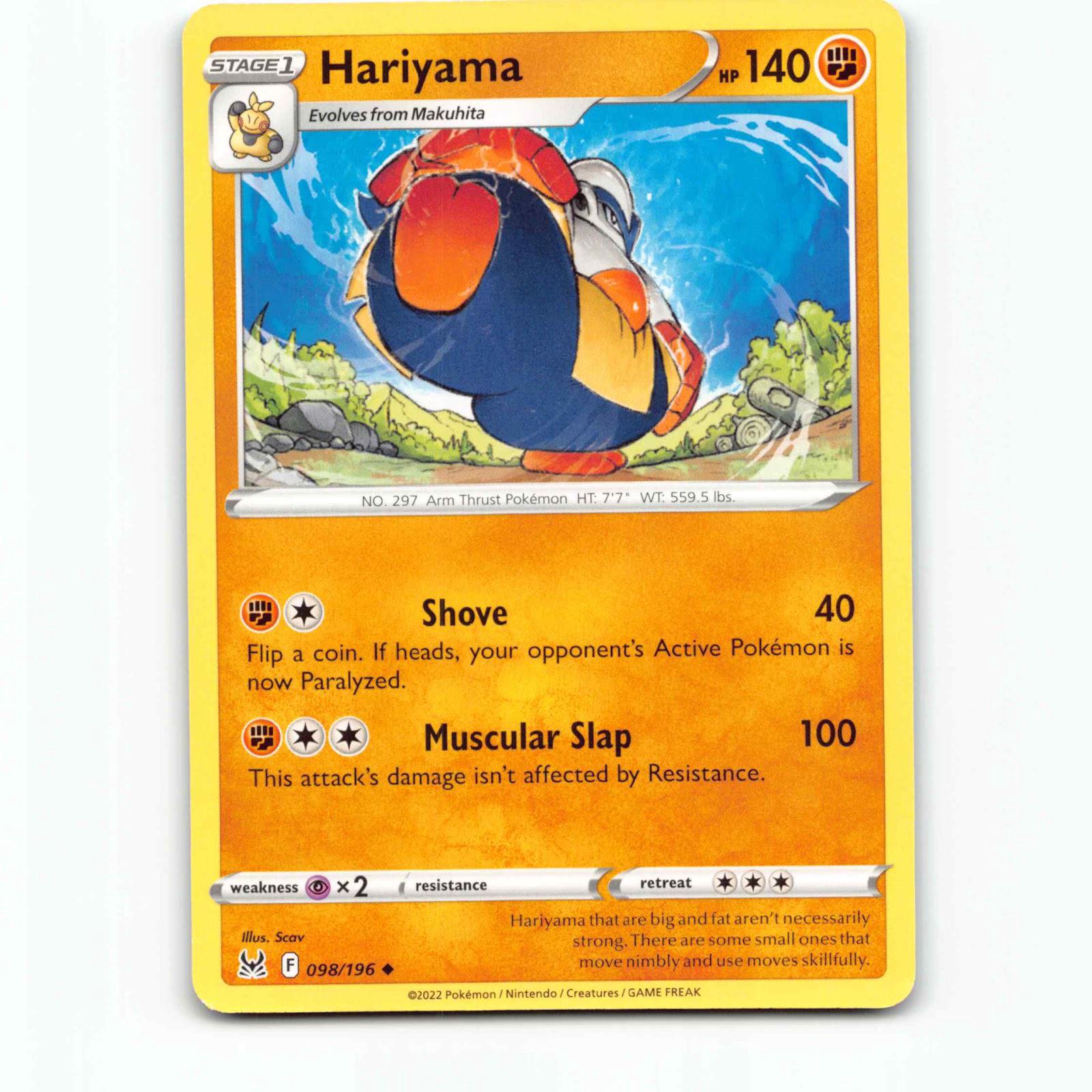 Hariyama 98 Pokémon LOR EN 098/196 Lost Origin Pokemon Kort Sword & Shield