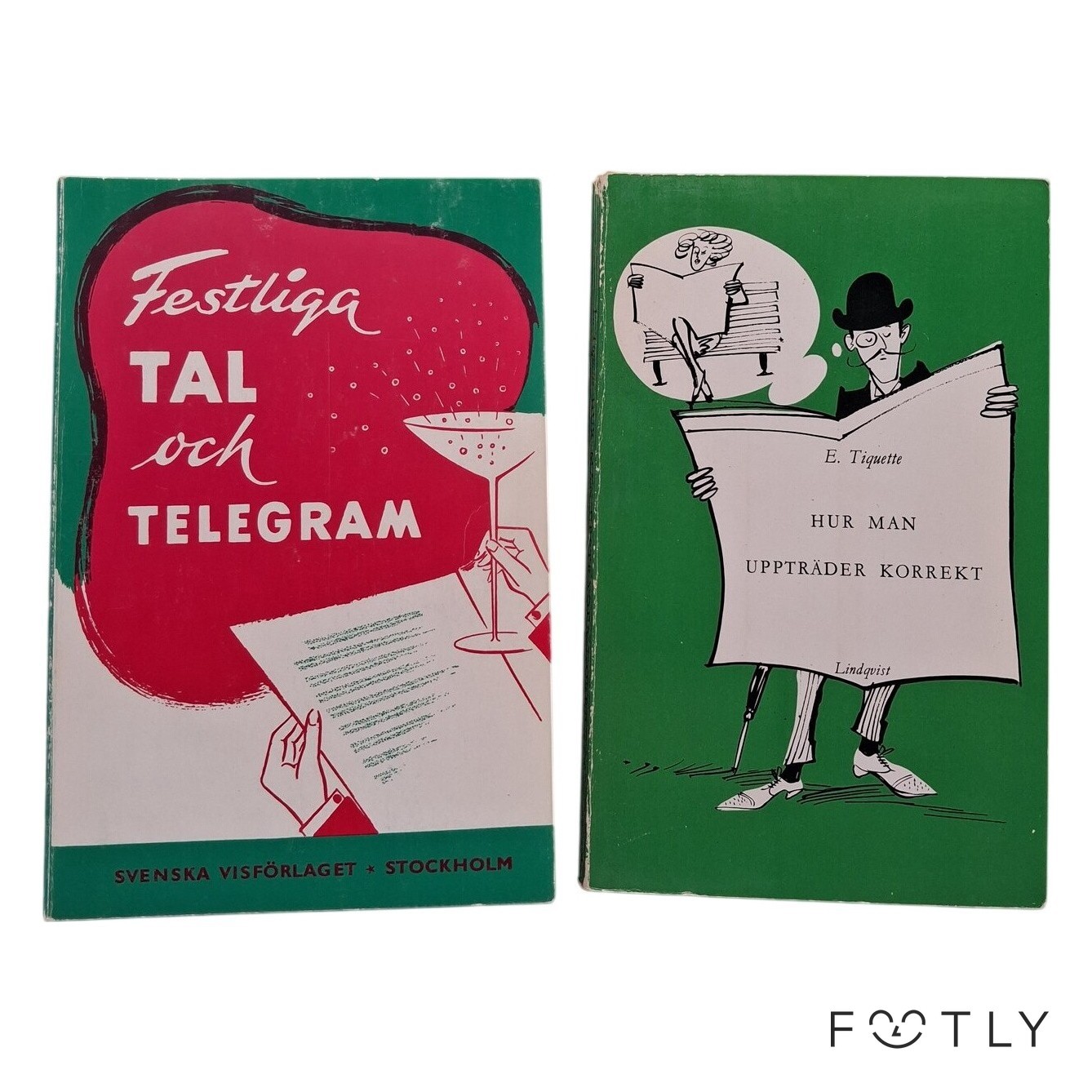 2 st Böcker Vintage 1970-tal Festliga Tal Telegram Hur Man Uppträder Korrekt